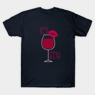 Red Lips & Wine Sips T-Shirt